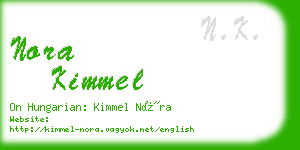 nora kimmel business card